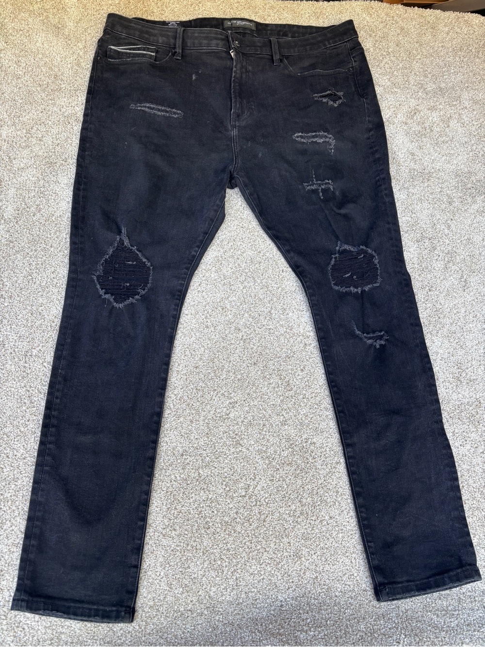 Cult Of Individuality Punk Super Skinny Black Distressed Jeans Size 44X32 @READ@